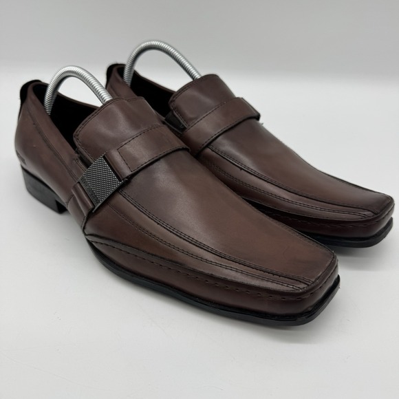 Kenneth Cole REACTION Men Shoes  Size 9.5 Brown Loafers Dress  Slip On Formal - Picture 7 of 16